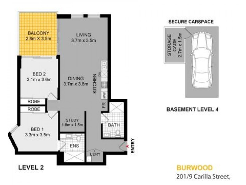 Furnished 201/9 Carilla St, Burwood NSW 2134