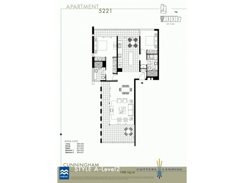 5221/66 Lamington St, New Farm QLD 4005 Floorplan