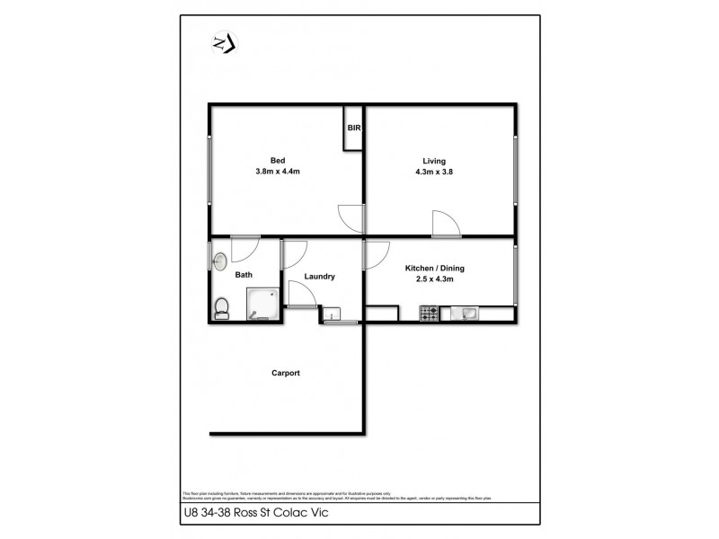 8/34-38 Ross Street, Colac VIC 3250 Floorplan