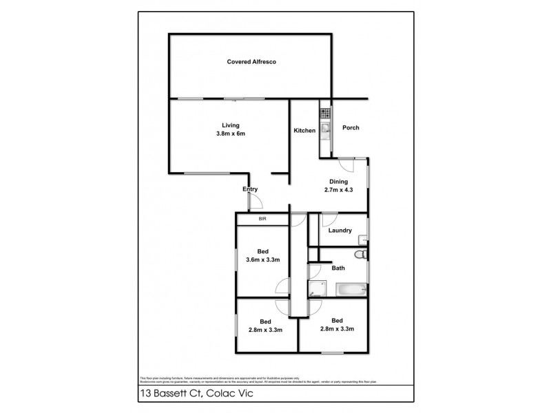 13 Bassett Court, Colac VIC 3250 Floorplan