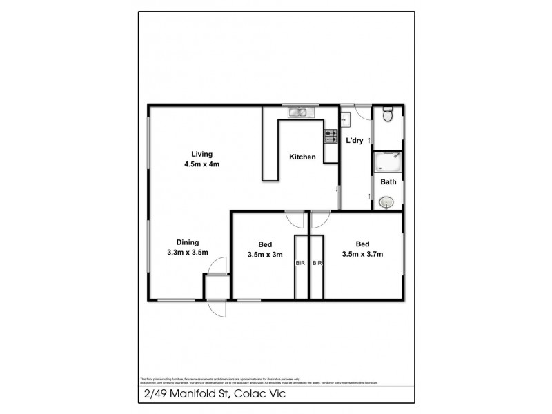 2/49 Manifold Street, Colac VIC 3250 Floorplan