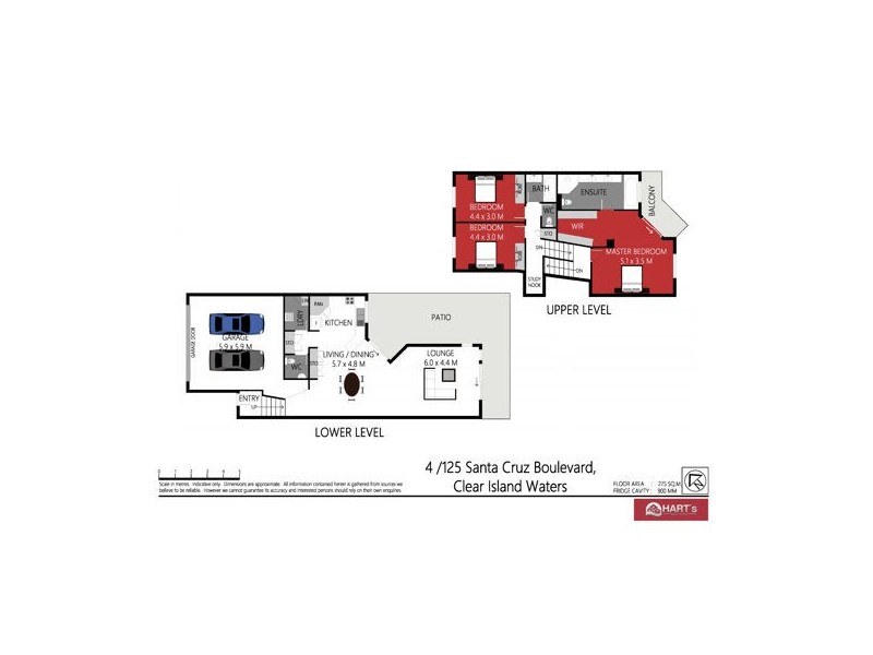 Villa 4 Portsmouth 125 Santa Cruz Boulevard, Clear Island Waters QLD 4226 Floorplan