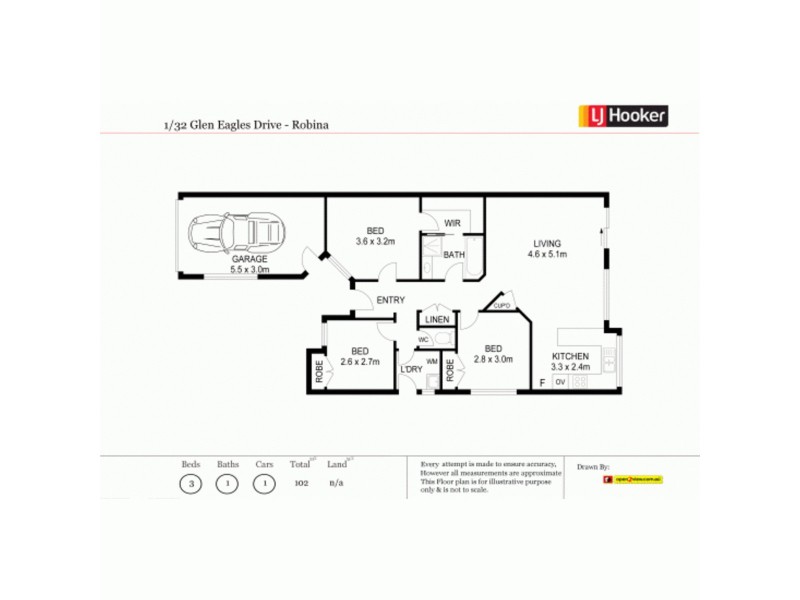 1/32 Glen Eagles Drive, Robina QLD 4226 Floorplan