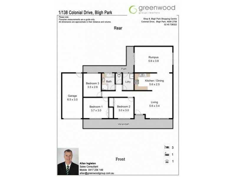 1/138 Colonial Drive, Bligh Park NSW 2756 Floorplan