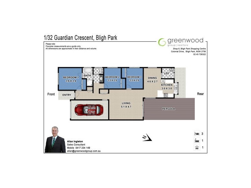 1/32 Guardian Cres, Bligh Park NSW 2756 Floorplan
