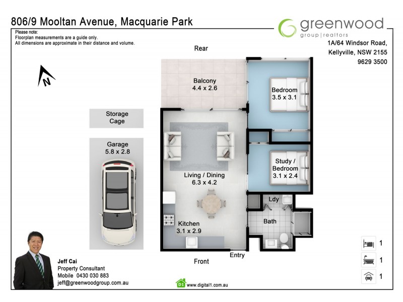 806/9 Mooltan Avenue, Macquarie Park NSW 2113 Floorplan