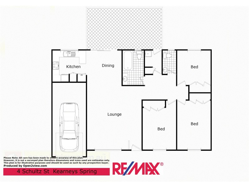 4 Schultz Street, Kearneys Spring QLD 4350 Floorplan