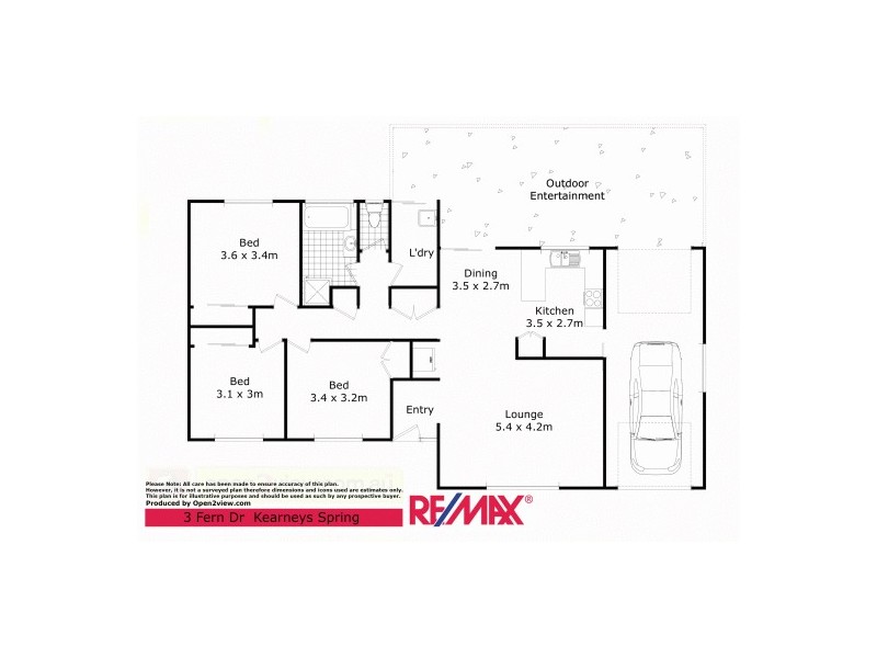 3 Fern Drive, Kearneys Spring QLD 4350 Floorplan
