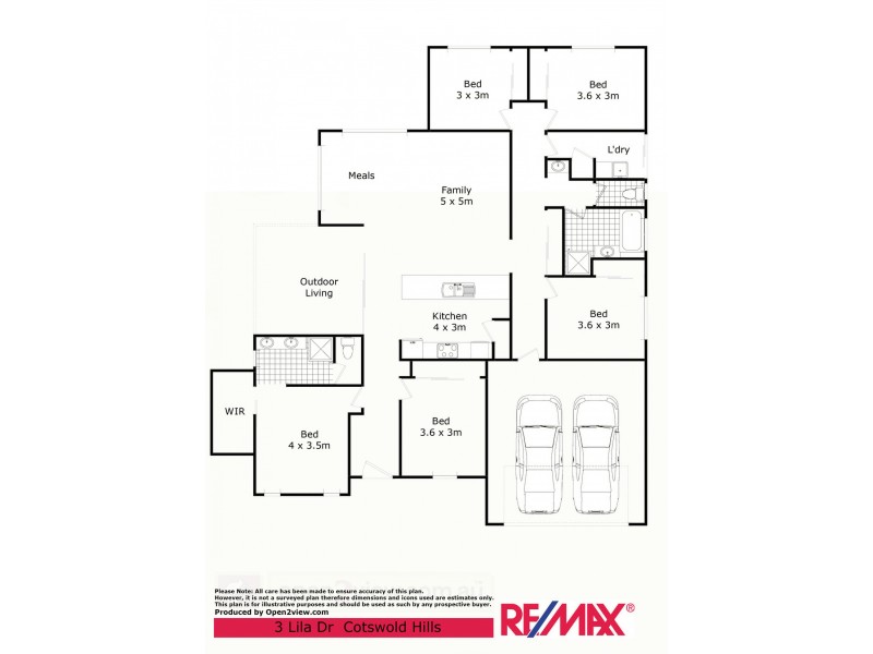 3 Lila Drive, Cotswold Hills QLD 4350 Floorplan