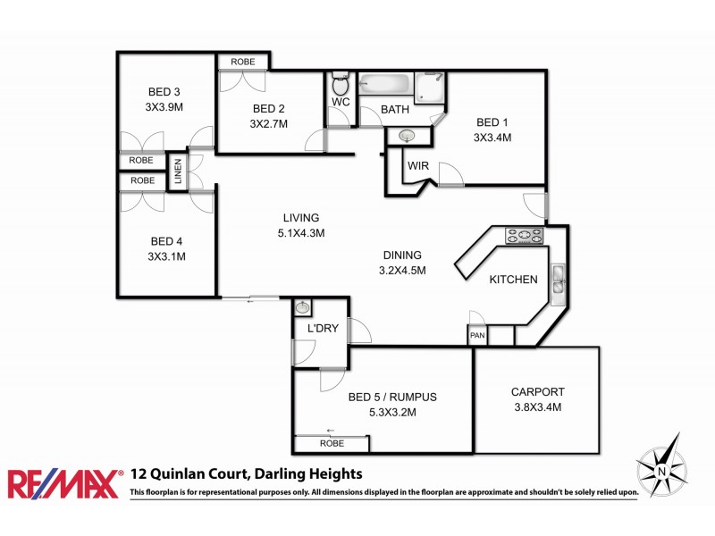 12 Quinlan Court, Darling Heights QLD 4350 Floorplan