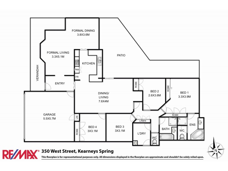 350 West Street, Kearneys Spring QLD 4350 Floorplan