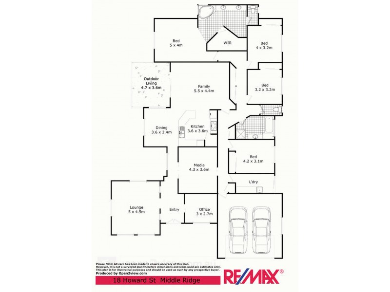 18 Howard Street, Middle Ridge QLD 4350 Floorplan