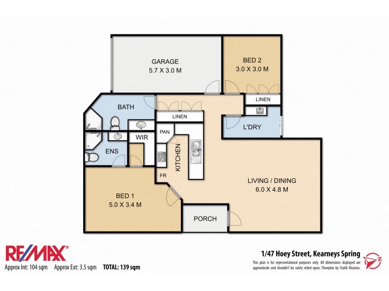 1/47 Hoey Street, Kearneys Spring QLD 4350 Floorplan