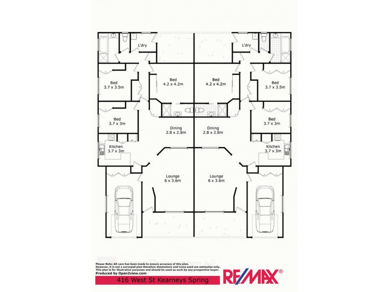 416 West Street, Kearneys Spring QLD 4350 Floorplan