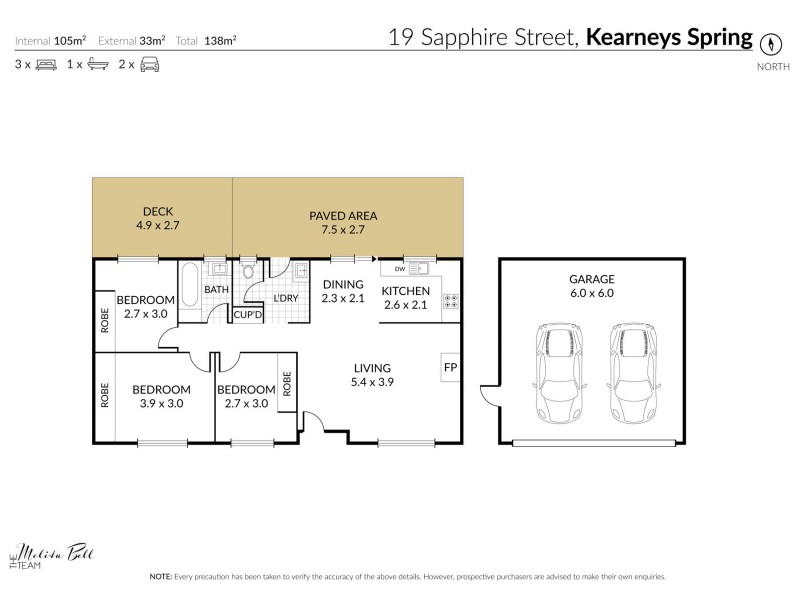 19 Sapphire Court, Kearneys Spring QLD 4350 Floorplan