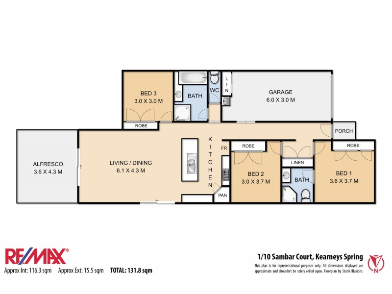 1/10 Sambar Court, Kearneys Spring QLD 4350 Floorplan