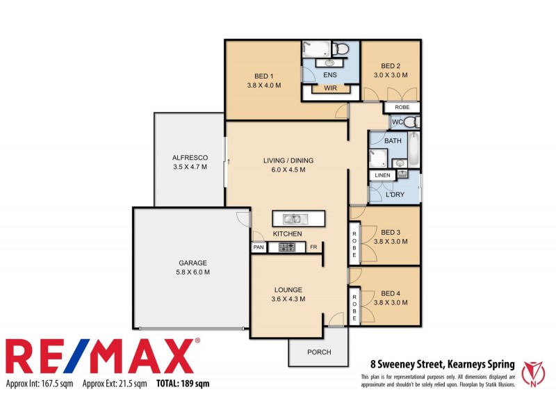 8 Sweeney Street, Kearneys Spring QLD 4350 Floorplan