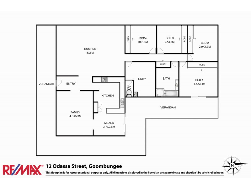 13 Odassa Street, Goombungee QLD 4354 Floorplan