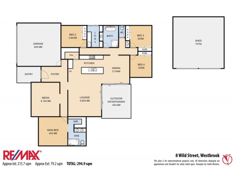 8 Wild Street, Westbrook QLD 4350 Floorplan