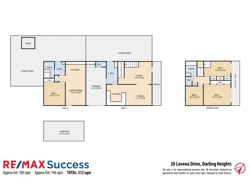Units 1 & 2, 20 Lavena Drive, Darling Heights QLD 4350 Floorplan