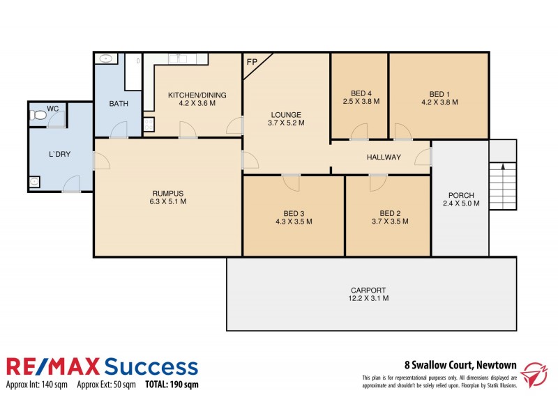 8 Swallow Court, Newtown QLD 4350 Floorplan