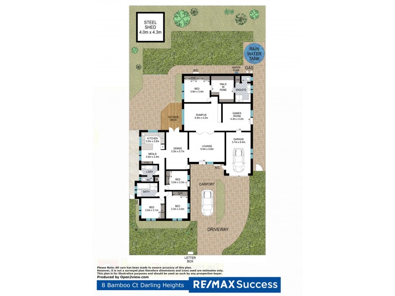 8 Bamboo Court, Darling Heights QLD 4350 Floorplan
