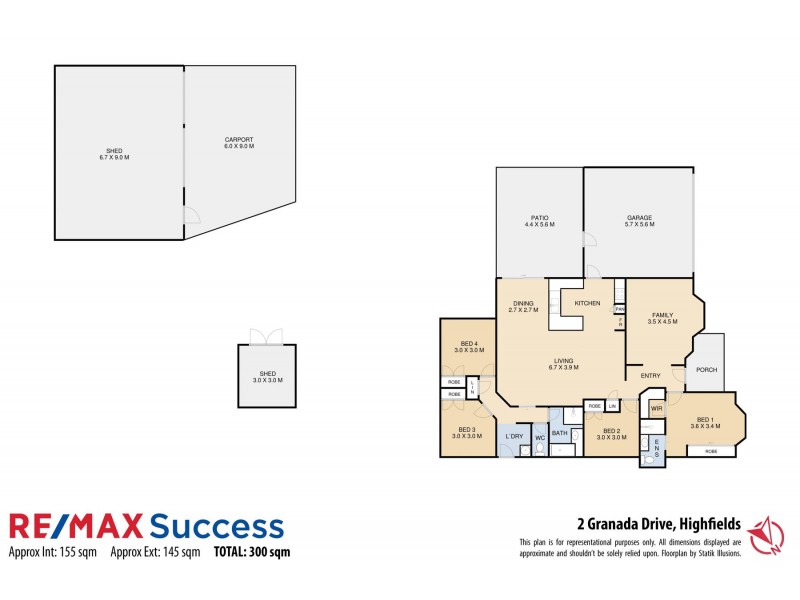 2 Granada Drive, Highfields QLD 4352 Floorplan