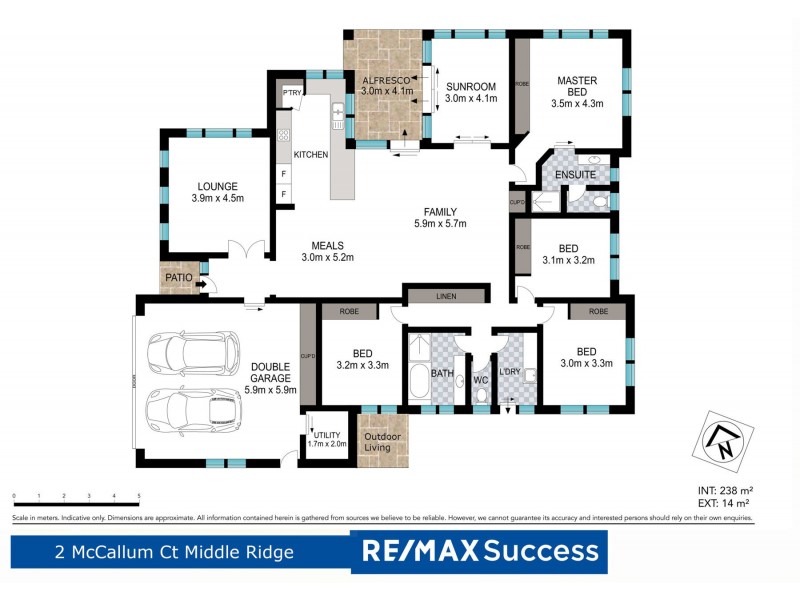 2 McCallum Court, Middle Ridge QLD 4350 Floorplan