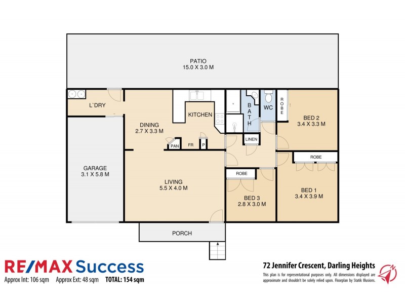 72 Jennifer Crescent, Darling Heights QLD 4350 Floorplan