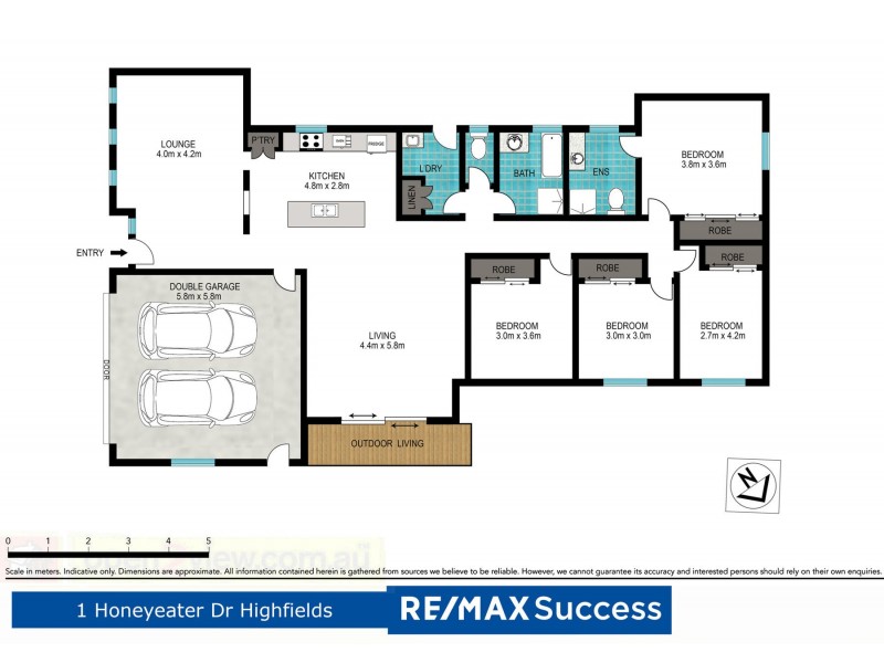 1 Honeyeater Drive, Highfields QLD 4352 Floorplan