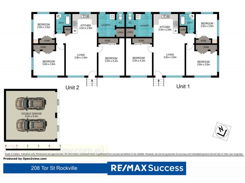 1 & 2/208 Tor Street, Rockville QLD 4350 Floorplan