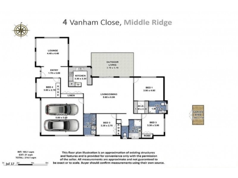 4 Vanham Close, Middle Ridge QLD 4350 Floorplan