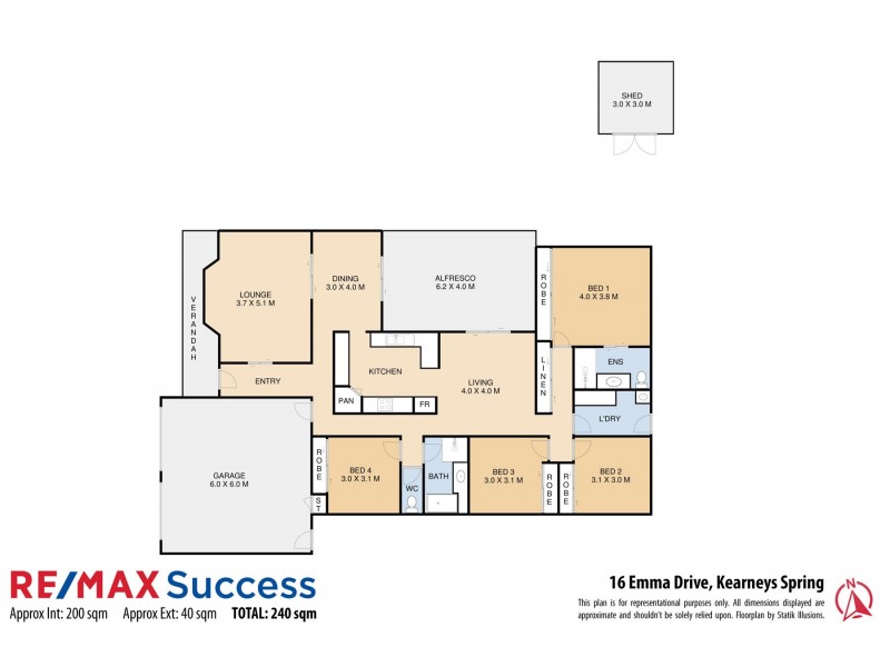 16 Emma Drive, Kearneys Spring QLD 4350 Floorplan