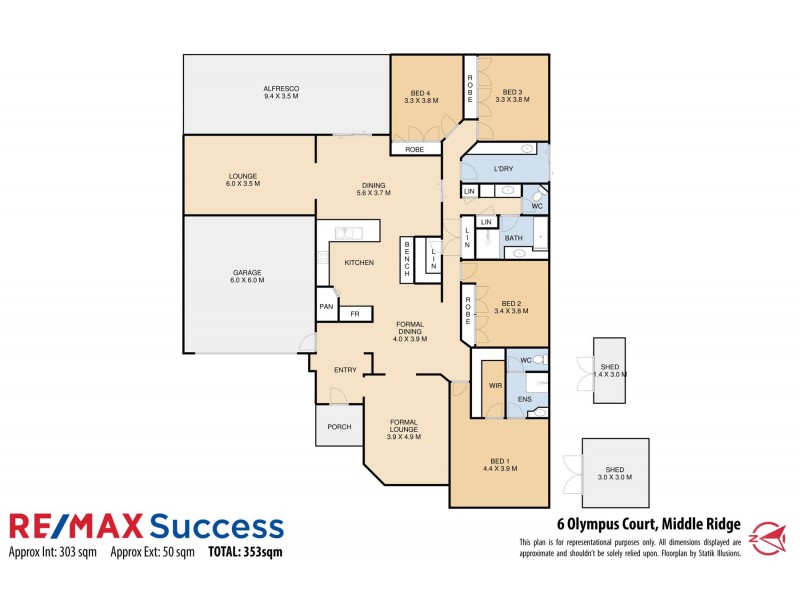 6 Olympus Court, Middle Ridge QLD 4350 Floorplan