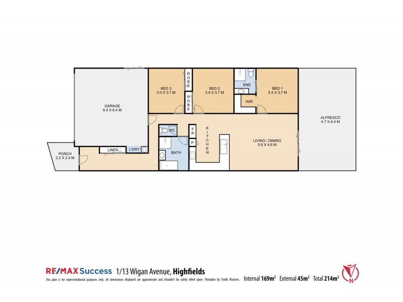 1/13 Wigan Avenue, Highfields QLD 4352 Floorplan