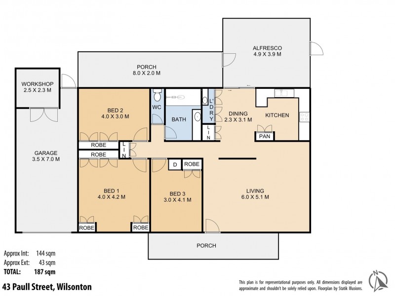 43 Paull Street, Wilsonton QLD 4350 Floorplan