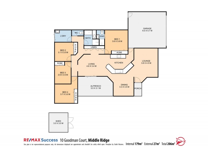 10 Goodman Court, Middle Ridge QLD 4350 Floorplan