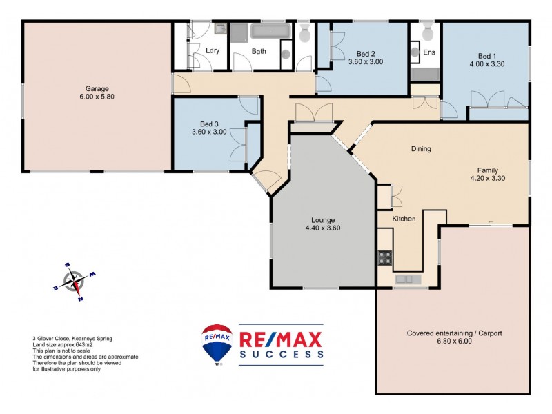 3 Glover Close, Kearneys Spring QLD 4350 Floorplan