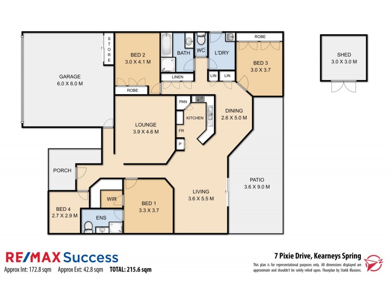 7 Pixie Drive, Kearneys Spring QLD 4350 Floorplan