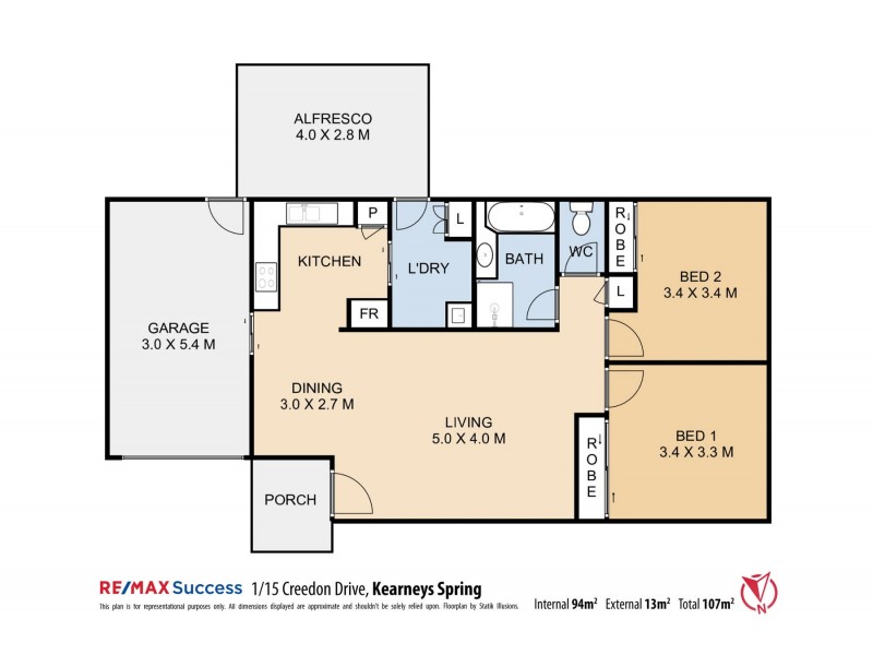 1/15 Creedon Drive, Kearneys Spring QLD 4350 Floorplan