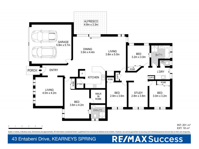 43 Entabeni Drive, Kearneys Spring QLD 4350 Floorplan