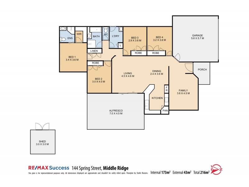 144 Spring Street, Middle Ridge QLD 4350 Floorplan