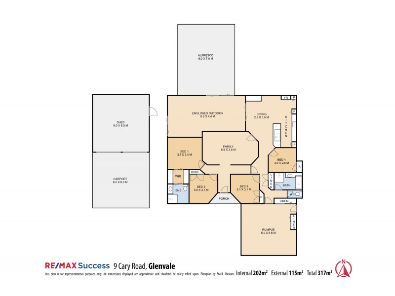 9 Cary Road, Glenvale QLD 4350 Floorplan