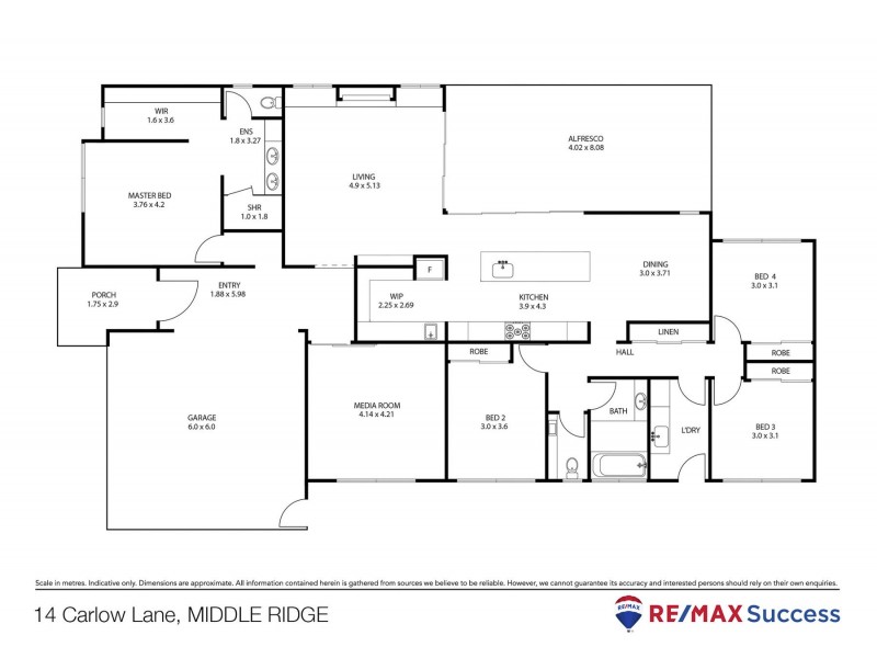 14 Carlow Lane, Middle Ridge QLD 4350 Floorplan