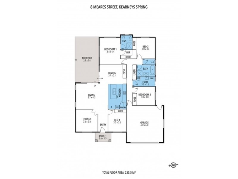 8 Meares Street, Kearneys Spring QLD 4350 Floorplan