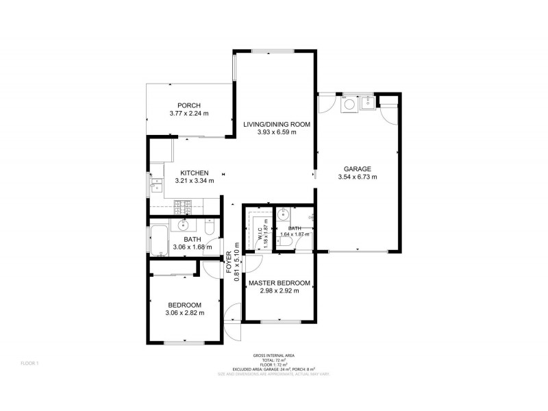 1/82b Long Street, Rangeville QLD 4350 Floorplan