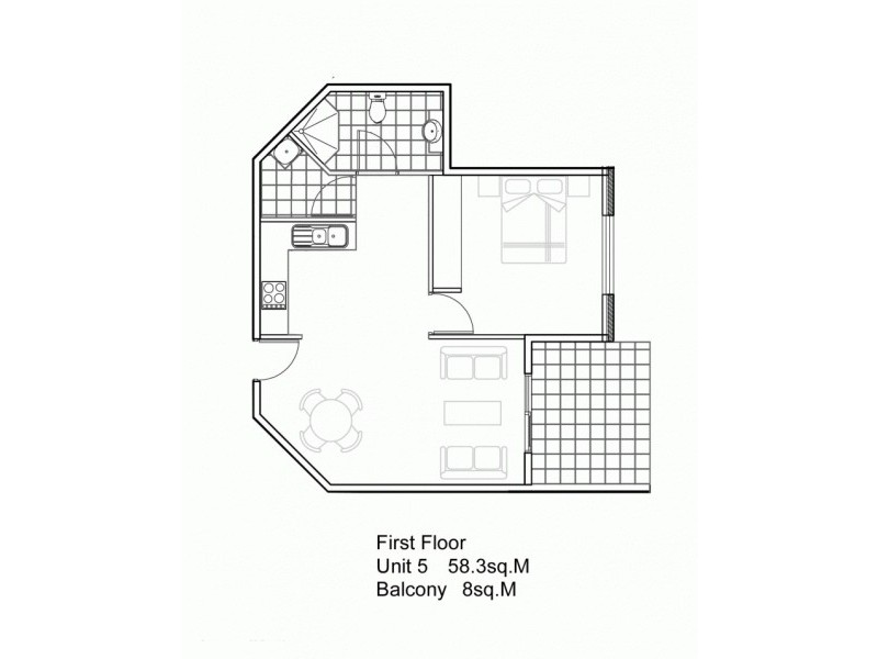 1 Bed & 1 Bath Apartments @  Wilson Street, Dandenong VIC 3175 Floorplan