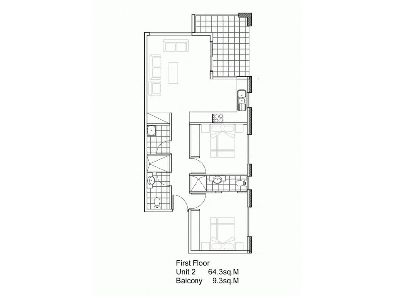 2 Bed & 2 Bath Apartments @  Wilson Street, Dandenong VIC 3175 Floorplan