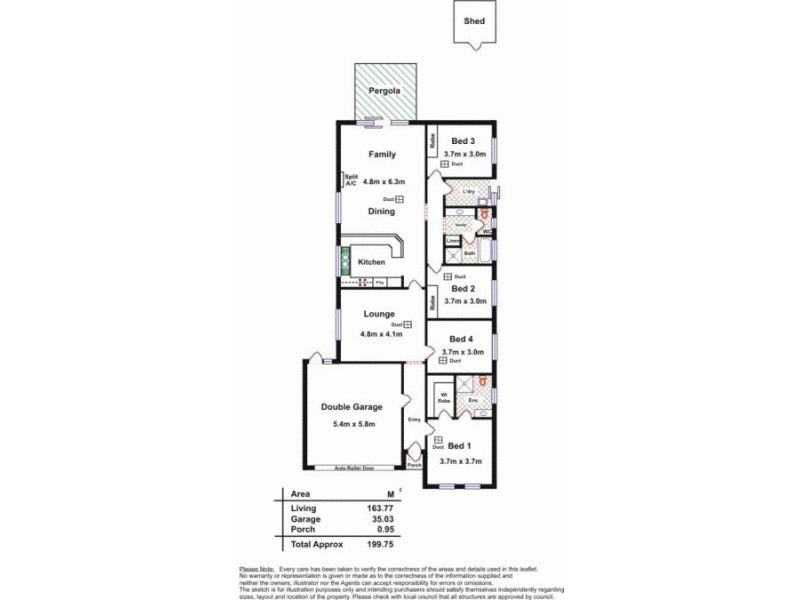 9 Airdrie Avenue, Parafield Gardens SA 5107 Floorplan