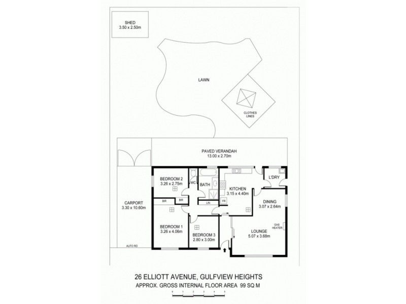 26 Elliott Avenue, Gulfview Heights SA 5096 Floorplan